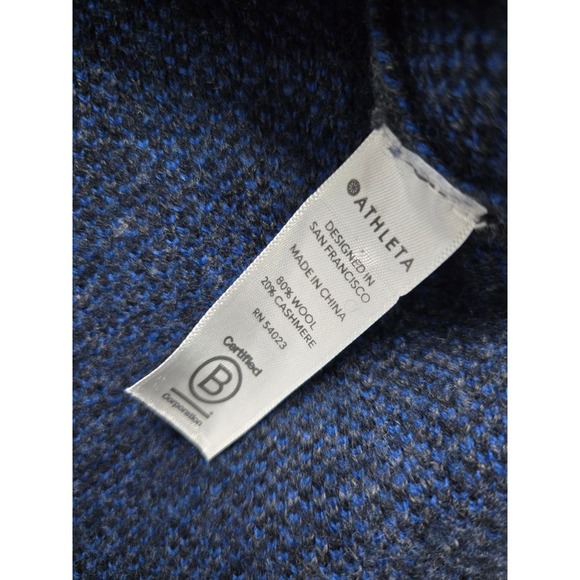 Athleta Leopard Wool Cashmere Crew Sweater Charcoal Grey Size S  511408 - Picture 8 of 9